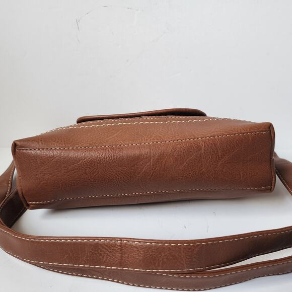 BOC Born Concept Purse Cross Body Boho Shoulder Bag Embossed Saddle Brown - Picture 8 of 16